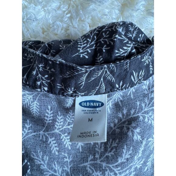 Old Navy Floral Jumpsuit Long Sleeve Boho Drawstring Waist Button Botanical - Picture 2 of 6